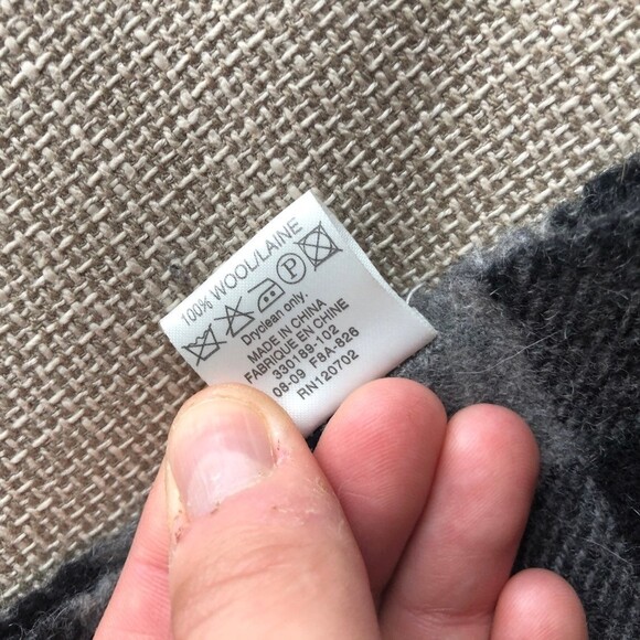 Wool Checkered Grey Warm scarf - Picture 4 of 5